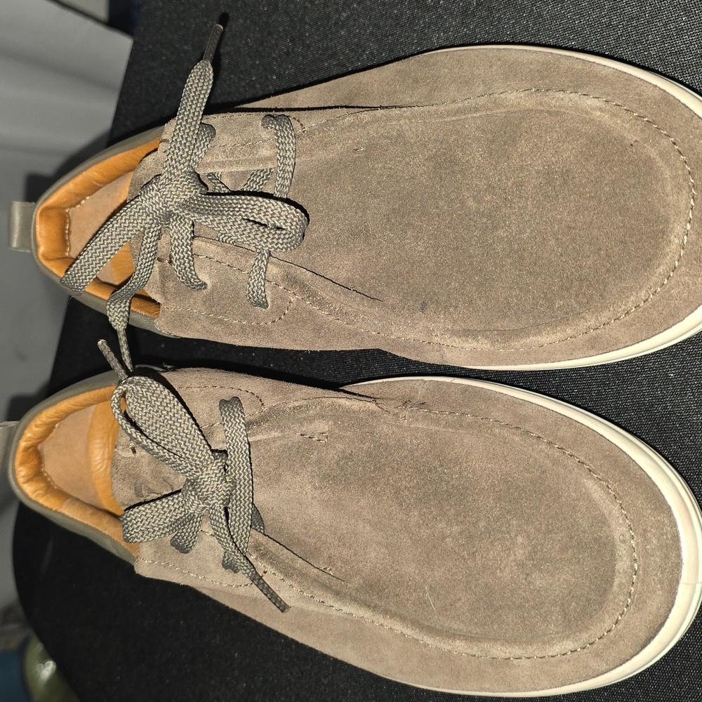 Ecco Men's Loafer Shoes Brown Suede/Leather? Laces Danish Design Casual Sz 6 EUC